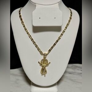 Gold Angel Pendant Necklace - Women Jewelry